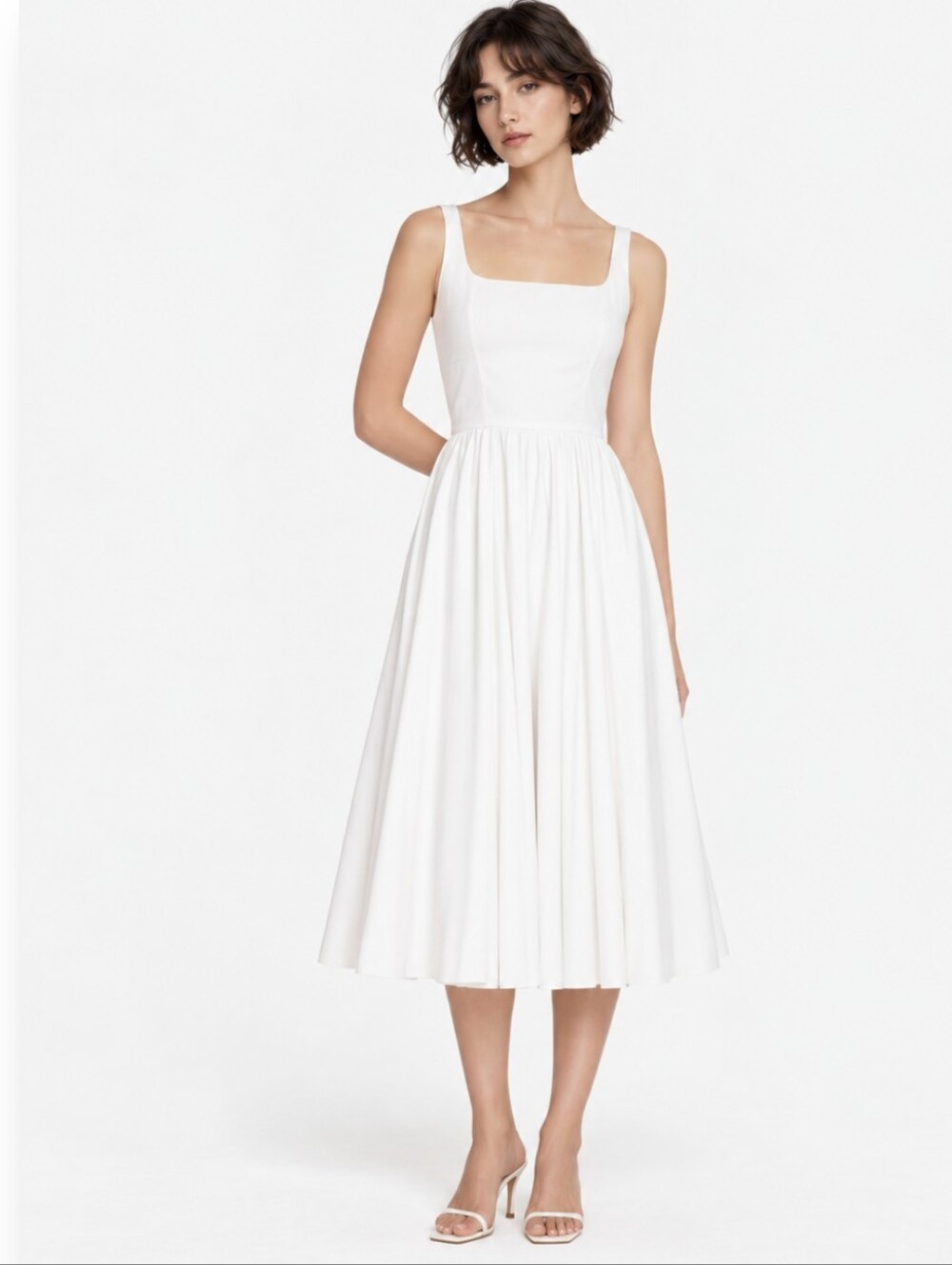 Emilia Wickstead Nikush White Fit Flare Cotton Dress Size 10 NEW NWT $1415
